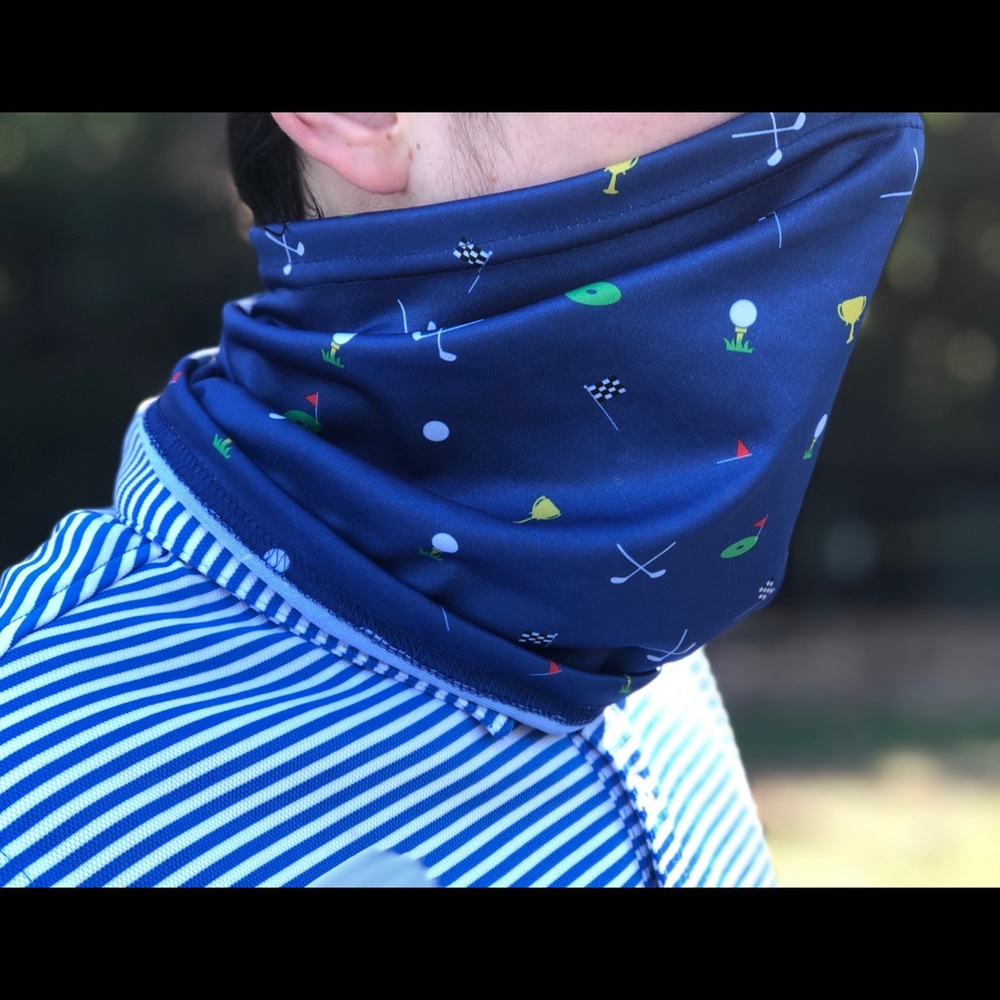 Golf themed sun protective neck gaiter NWOT